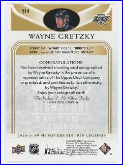 2020-21 Upper Deck SP Signature Legends Gold Spectrum Foil Auto Wayne Gretzky
