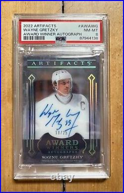 2022-23 Upper Deck Artifacts Award Winner /25 Wayne Gretzky #AWA-WG Auto PSA 8