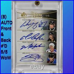 8 AUTOs 2011-12 UD SP Authentic #'D 5/5 w COA Gretzky, Lemieux, Orr, Roy WoW