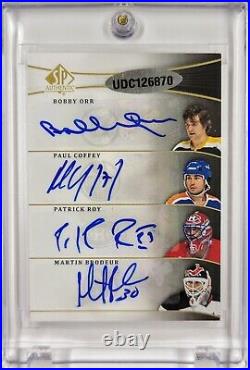 8 AUTOs 2011-12 UD SP Authentic #'D 5/5 w COA Gretzky, Lemieux, Orr, Roy WoW