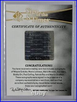 8 AUTOs 2011-12 UD SP Authentic #'D 5/5 w COA Gretzky, Lemieux, Orr, Roy WoW