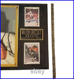 802 Goals 15×12 Wayne Gretzky Hof La Kings NHL Signed Photo Plaque Cards Vintage