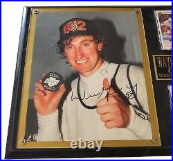 802 Goals 15×12 Wayne Gretzky Hof La Kings NHL Signed Photo Plaque Cards Vintage