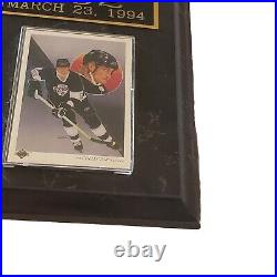 802 Goals 15×12 Wayne Gretzky Hof La Kings NHL Signed Photo Plaque Cards Vintage