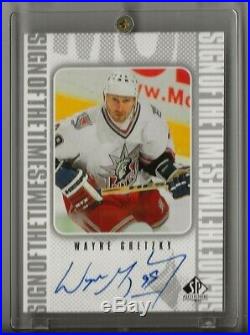 98-99 1998-99 SP Authentic Sign of the Times #WG Wayne Gretzky New York Rangers