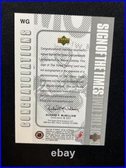 98-99 UD SP Authentic Hockey Sign Of The Times Auto WG Wayne Gretzky