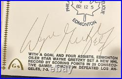 Autographed Gateway Envelope by WAYNE GRETZKY Points Record 12/5/1982 JSA Cert