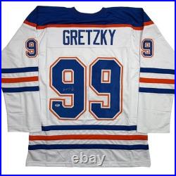 Autographed/Signed Wayne Gretzky Edmonton White Hockey Jersey PSA/DNA COA