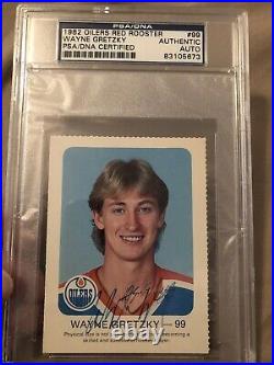 Autographed Wayne Gretzky 1982 Oilers Red Rooster Card PSA Certified Signed