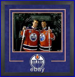 Connor McDavid & Wayne Gretzky Oilers Dlx Frmd Signed 16 x 20 Photo LE 100