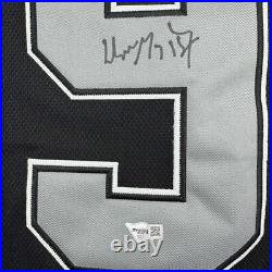 Framed Autographed/Signed Wayne Gretzky 35x39 Kings Black Jersey Fanatics COA