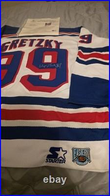 Framed Signed Wayne Gretzky Rangers Starter Jersey With COA