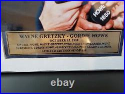 Framed Wayne Gretzky and Gordie Howe Picture Signed By Both COA 447/500