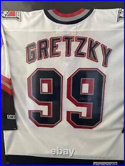 Framed autographed Wayne Gretzky Rangers Lady Liberty jersey