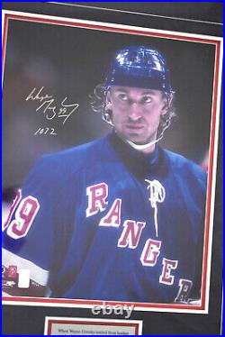 GORGEOUS Wayne Gretzky auto signed autographed inscribed 26 x 32 Frame #'d JSA