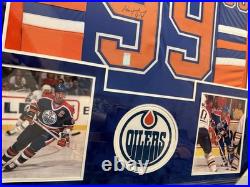 GREAT WAYNE GRETZKY #99 Custom Signed Prof Mat & Framed Ed. Oilers Jersey withCOA
