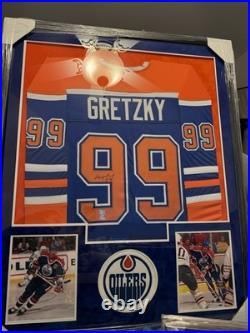 GREAT WAYNE GRETZKY #99 Custom Signed Prof Mat & Framed Ed. Oilers Jersey withCOA