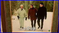 Gordie Howe Wayne Gretzky Mario Lemieux Rare Pond Of Dreams Signed Canvass Wga