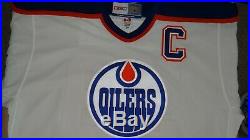 Gretzky Edmonton Oilers Captain Signed RARE White CCM VINTAGE Hockey Jersey