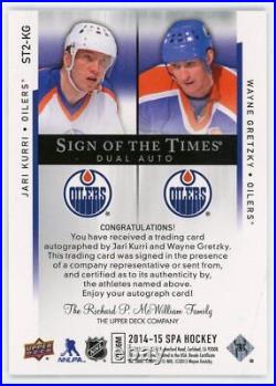 Gretzky/Kurri 2014-15 SP Authentic Sign Of The Times Dual Auto 14/25