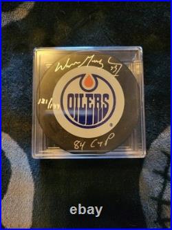 Gretzky Signed Puck 1984 Cup