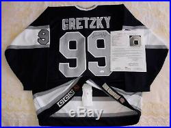 Jsa #99 Wayne Gretzky Signed NHL Game Jersey CCM Los Angeles Kings Fight Strap