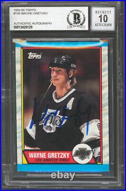 Kings Wayne Gretzky Authentic Signed 1989 Topps #156 Card Auto 10! BAS Slabbed
