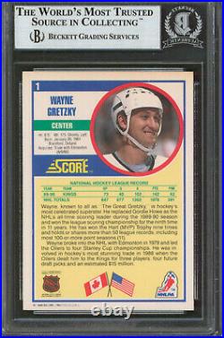 Kings Wayne Gretzky Authentic Signed 1990 Score #1 Card BAS Slabbed