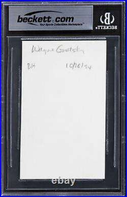 Kings Wayne Gretzky Authentic Signed 3x5 Index Card Autographed BAS Slabbed 2