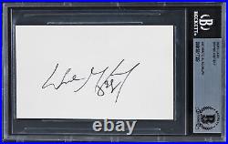 Kings Wayne Gretzky Authentic Signed 3x5 Index Card Autographed BAS Slabbed 4