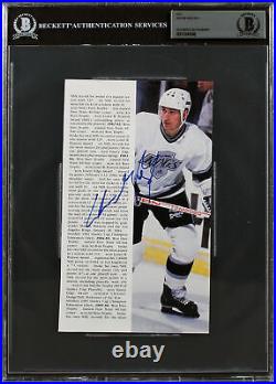 Kings Wayne Gretzky Authentic Signed 4.75x8 Magazine Page Autographed BAS Slab