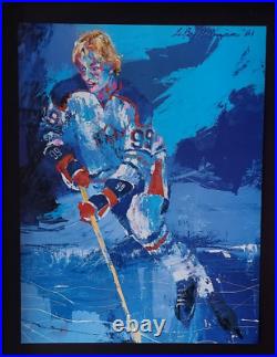 LeRoy Neiman WAYNE GRETZKY HOCKEY Signed Pop Art Mounted & Framed New 16x12 W