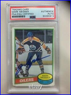 MARK MESSIER Edmonton Oilers signed auto ROOKIE card PSA /DNA Card PROAM hologrm