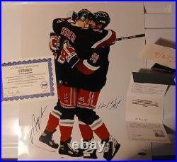 MARK MESSIER & WAYNE GRETZKY /500 DUAL SIGNED AUTOGRAPHED 16x20. UDA STEINER
