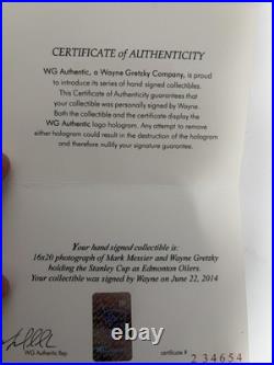 Mark Messier / Wayne Gretzky signed Oilers 16x20 photo WGA/Frameworth COA