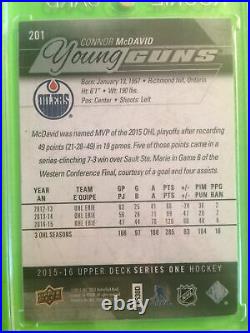 McDavid Young Guns #201 2015-16 See Pic For Condition