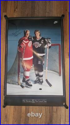 Mr. Hockey & The Great One Nike Poster Gordie Howe (Autographed), Wayne Gretzky