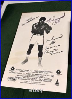 Muhammad Ali Auto 1983 Final Bout vs Semenko Gretzky Oilers Signed Promo Muhammad Ali Auto 1983 Final Bout vs Semenko Gretzky Oilers Signed Promo