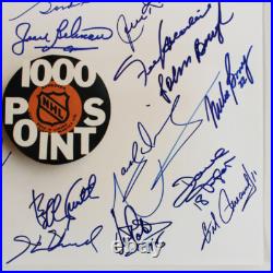 NHL 1000 Points Club Photo signed by 20 Wayne Gretzky, Gordie Howe, Bobby H