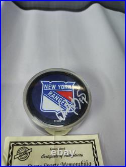 New York Rangers Wayne Gretzky Great One IP HOF Signed Autograph Puck Auto