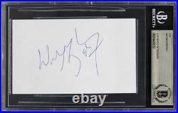 Oilers Wayne Gretzky Authentic Signed 3x5 Cut Signature BAS Slabbed