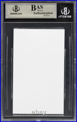 Oilers Wayne Gretzky Authentic Signed 3x5 Cut Signature BAS Slabbed