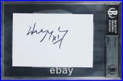 Oilers Wayne Gretzky Authentic Signed 4x6 Index Card Autographed BAS Slabbed 5