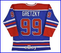 Oilers Wayne Gretzky Authentic Signed Blue Jersey Autographed BAS #A88354