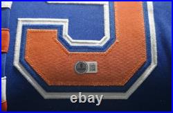 Oilers Wayne Gretzky Autographed Framed Blue & Orange Jersey Beckett #AE31366