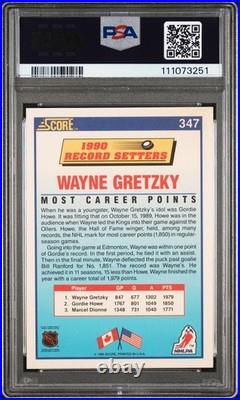 Oilers Wayne Gretzky Signed 1990 Score #347 Card Auto Graded 10! PSA/DNA Slabbed