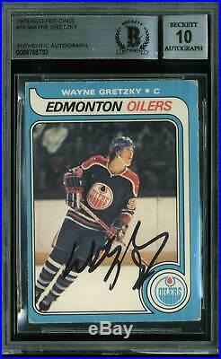 Oilers Wayne Gretzky Signed Card 1979 O-Pee-Chee RC #18 Auto Gem 10! BAS Slabbed
