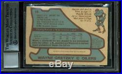 Oilers Wayne Gretzky Signed Card 1979 O-Pee-Chee RC #18 Auto Gem 10! BAS Slabbed