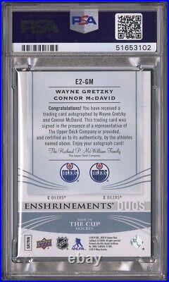 PSA 8 2018 UD The CUP Wayne Gretzky / Connor McDavid Enshrinements DUO AUTO /10