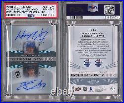 PSA 8 2018 UD The CUP Wayne Gretzky / Connor McDavid Enshrinements DUO AUTO /10